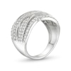 Thumbnail Image 2 of 0.95 CT. T.W. Diamond Edge Double Row Criss-Cross Band in 10K White Gold