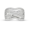 Thumbnail Image 3 of 0.95 CT. T.W. Diamond Edge Double Row Criss-Cross Band in 10K White Gold