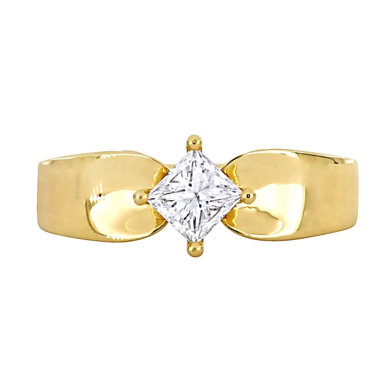 Eternally Bonded CT. Princess-Cut Diamond Tilted Solitaire Engagement Ring in 14K Gold (H/SI2)|Peoples Jewellers