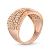 Thumbnail Image 3 of 0.95 CT. T.W. Diamond Edge Double Row Criss-Cross Band in 10K Rose Gold