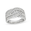 0.95 CT. T.W. Diamond Triple Row Overlay Band in 10K Gold