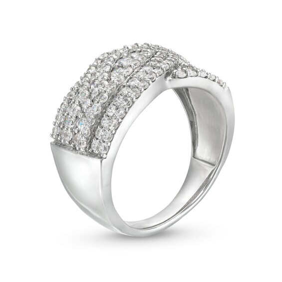 0.95 CT. T.W. Diamond Triple Row Overlay Band in 10K Gold