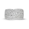 Thumbnail Image 3 of 0.95 CT. T.W. Diamond Triple Row Overlay Band in 10K White Gold