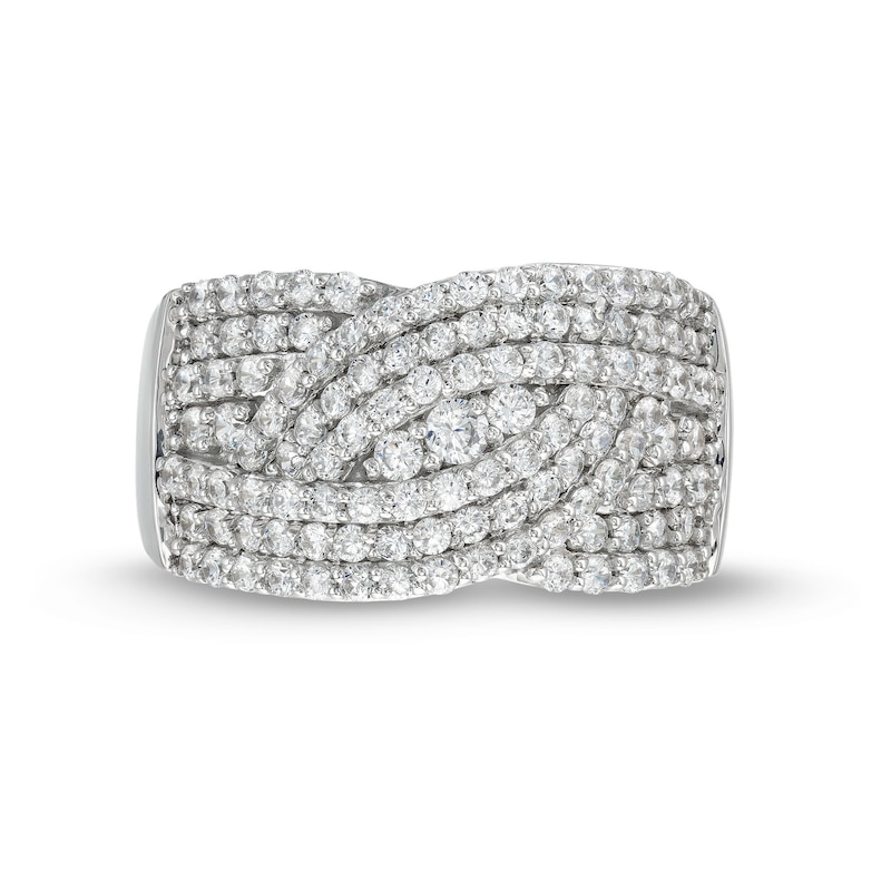 0.95 CT. T.W. Diamond Triple Row Overlay Band in 10K Gold|Peoples Jewellers