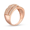 0.95 CT. T.W. Diamond Triple Row Overlay Band in 10K Rose Gold