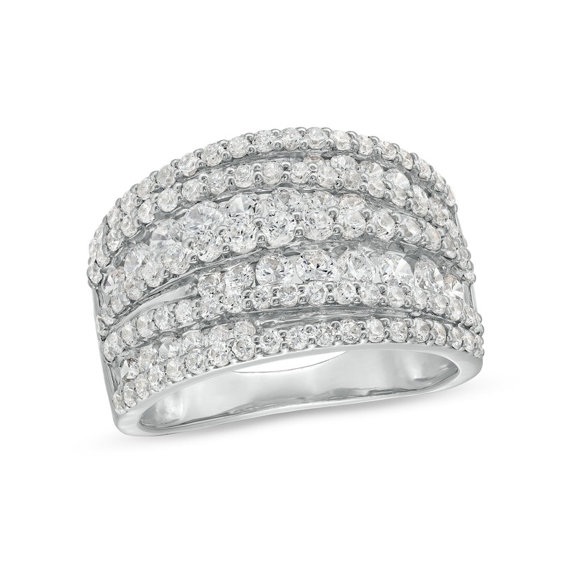 1.95 CT. T.W. Diamond Layered Overlay Multi-Row Band in 10K Gold|Peoples Jewellers