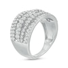 1.95 CT. T.W. Diamond Layered Overlay Multi-Row Band in 10K Gold