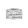 Thumbnail Image 3 of 1.95 CT. T.W. Diamond Layered Overlay Multi-Row Band in 10K White Gold