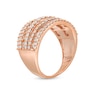 1.95 CT. T.W. Diamond Layered Overlay Multi-Row Band in 10K Rose Gold