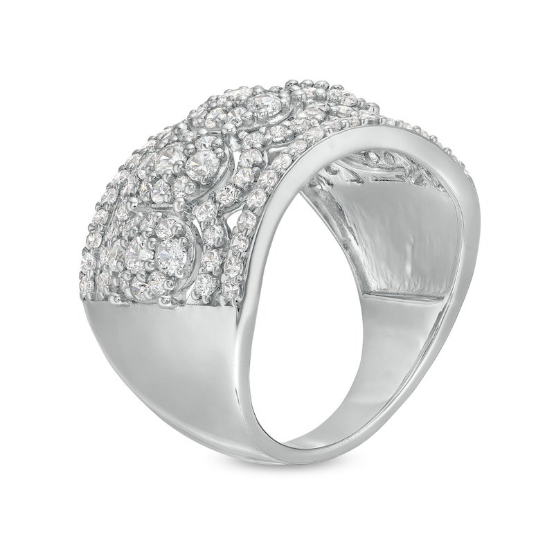 1.45 CT. T.W. Oval Multi-Diamond Edge Wide Band in 10K White Gold|Peoples Jewellers