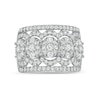 1.45 CT. T.W. Oval Multi-Diamond Edge Wide Band in 10K Gold