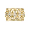 Thumbnail Image 4 of 1.45 CT. T.W. Oval Multi-Diamond Edge Wide Band in 10K Gold