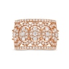 Thumbnail Image 3 of 1.45 CT. T.W. Oval Multi-Diamond Edge Wide Band in 10K Rose Gold