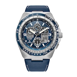 Men's Citizen Eco-Drive® Promaster Air Skyhawk A-T Chronograph Blue Strap Watch with Blue Dial (Model: JY8148-08L)