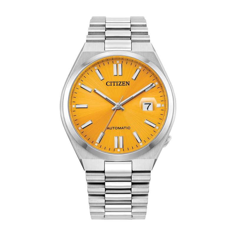 Men's Citizen Tsuyosa Collection Automatic Watch with Yellow Sunray Dial (Model: NJ0150-56Z)|Peoples Jewellers
