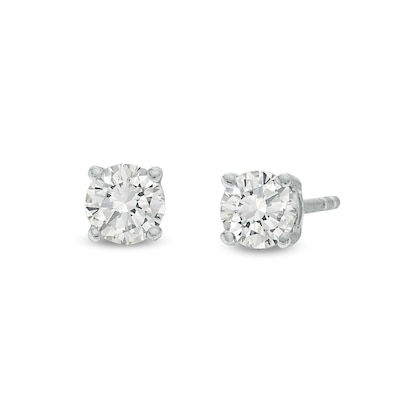 CT. T.W. Diamond Solitaire Stud Earrings in 10K White Gold (J/I3