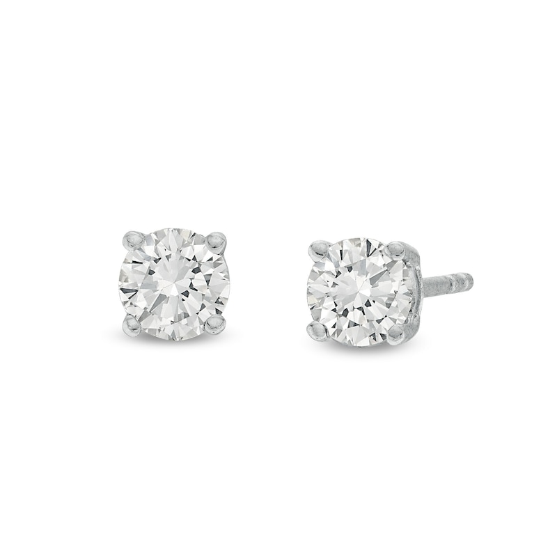 CT. T.W. Diamond Solitaire Stud Earrings in 10K White Gold (J/I3)|Peoples Jewellers