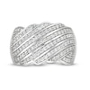 Thumbnail Image 3 of 0.69 CT. T.W. Diamond Linear Multi-Row Rolling Wave Ring in 10K White Gold