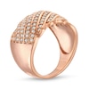 Thumbnail Image 2 of 0.69 CT. T.W. Diamond Linear Multi-Row Rolling Wave Ring in 10K Rose Gold