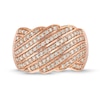 Thumbnail Image 3 of 0.69 CT. T.W. Diamond Linear Multi-Row Rolling Wave Ring in 10K Rose Gold