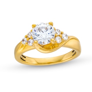 1.50 CT. T.W. Certified Lab-Created Diamond Tri-Sides Bypass Engagement Ring in 14K Gold (F/SI2)