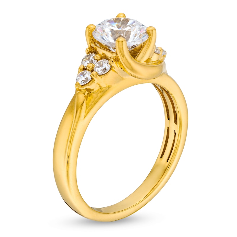 1.50 CT. T.W. Certified Lab-Created Diamond Tri-Sides Bypass Engagement Ring in 14K Gold (F/SI2)