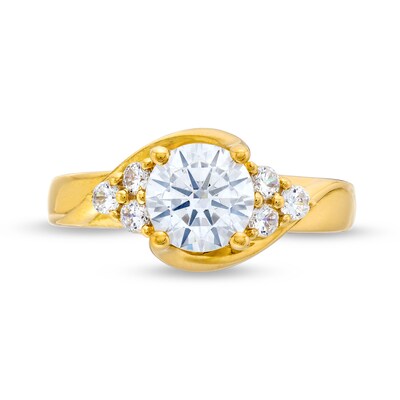 1.50 CT. T.W. Certified Lab-Created Diamond Tri-Sides Bypass Engagement Ring in 14K Gold (F/SI2)