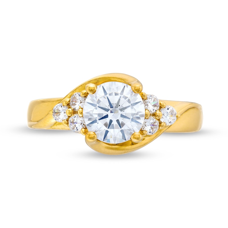 1.50 CT. T.W. Certified Lab-Created Diamond Tri-Sides Bypass Engagement Ring in 14K Gold (F/SI2)