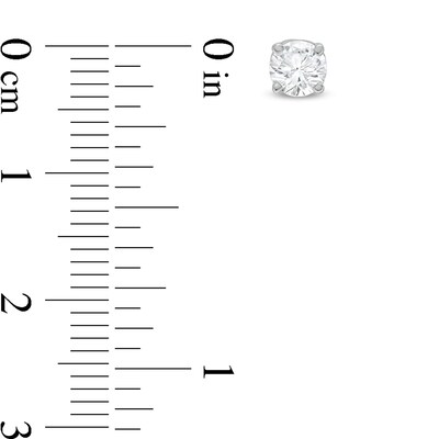 0.10 CT. T.W. Certified Lab-Created Diamond Solitaire Stud Earrings in Sterling Silver (I/SI2)