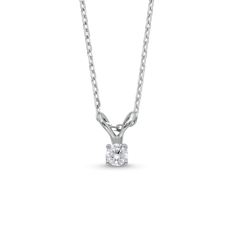0.10 CT. Certified Lab-Created Diamond Solitaire Pendant in Sterling Silver (I/SI2)|Peoples Jewellers