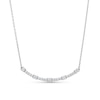 Thumbnail Image 0 of 0.50 CT. T.W. Certified Lab-Created Diamond Station Curved Bar Necklace in 10K White Gold (F/SI2)