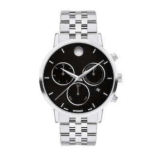 Men's Movado Museum® Classic Chronograph Watch with Black Dial and Date Window (Model: 0607776)