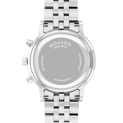 Men's Movado Museum® Classic Chronograph Watch with Black Dial and Date Window (Model: 0607776)