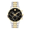 Thumbnail Image 0 of Men's Movado Museum® Classic Two-Tone PVD Chronograph Watch with Black Dial and Date Window (Model: 0607777)