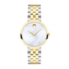 Thumbnail Image 0 of Ladies' Movado Museum® Classic Two-Tone PVD Watch with Mother-of-Pearl Dial (Model: 0607812)