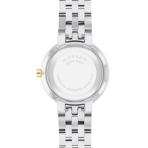 Ladies' Movado Museum® Classic Two-Tone PVD Watch with Mother-of-Pearl Dial (Model: 0607812)