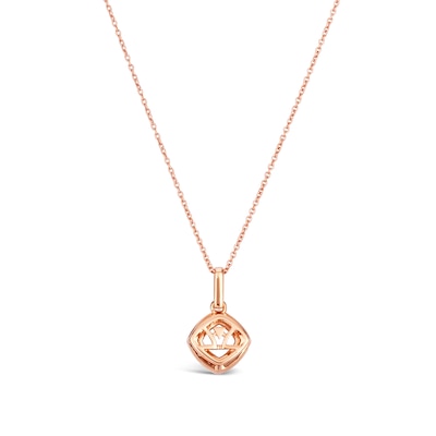 Le Vian® 6.0mm Cushion-Cut Morganite and 0.11 CT. T.W. Diamond Pendant in 14K Strawberry Gold™