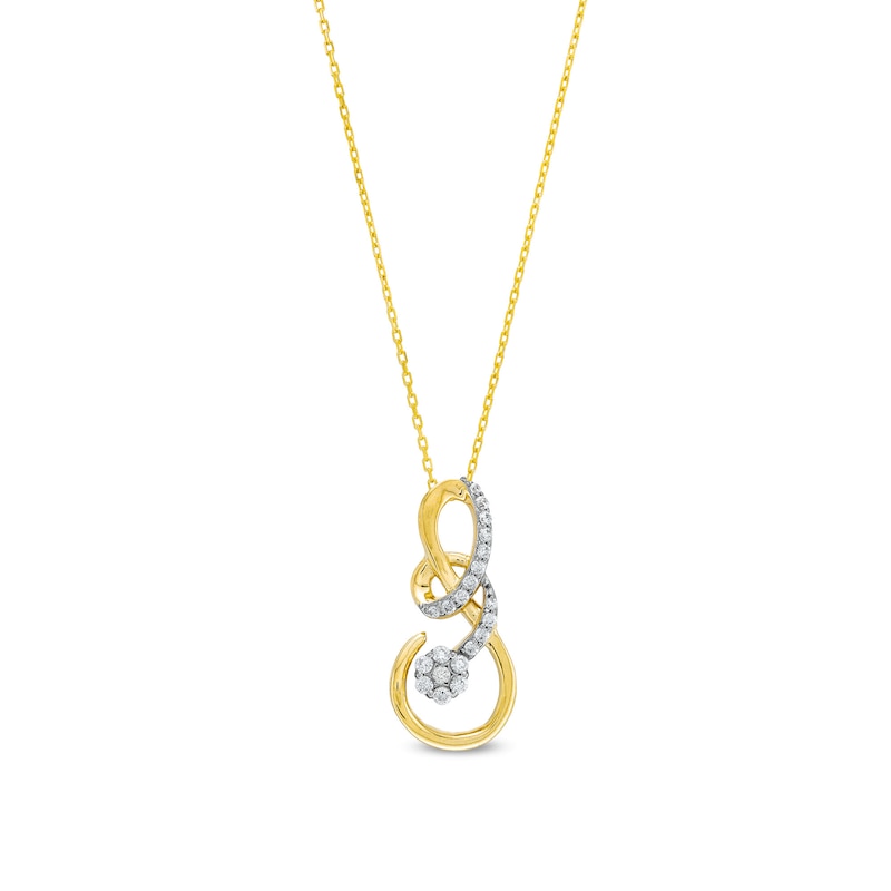 0.20 CT. T.W. Multi-Diamond Ribbon Wrapped Infinity Symbol Pendant in 10K Gold|Peoples Jewellers