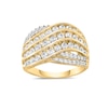 Thumbnail Image 0 of 1.50 CT. T.W. Diamond Wavy Multi-Row Ring in 10K Gold