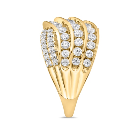 1.50 CT. T.W. Diamond Wavy Multi-Row Ring in 10K Gold