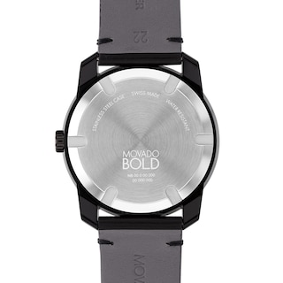 Men's Movado Bold® TR90 Black Strap Watch with Gold-Tone Dial and Date Window (Model: 3601130)