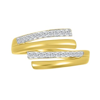 0.12 CT. T.W. Diamond Bypass Open Wrap Ring in 10K Gold