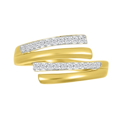 0.12 CT. T.W. Diamond Bypass Open Wrap Ring in 10K Gold