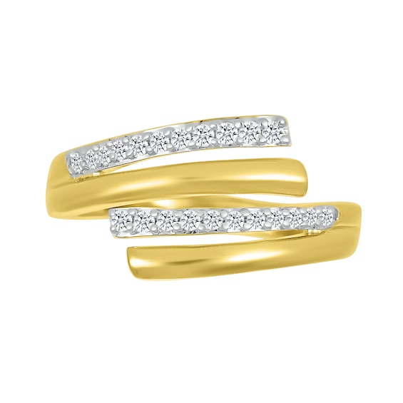 0.12 CT. T.W. Diamond Bypass Open Wrap Ring in 10K Gold