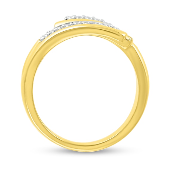 0.12 CT. T.W. Diamond Bypass Open Wrap Ring in 10K Gold