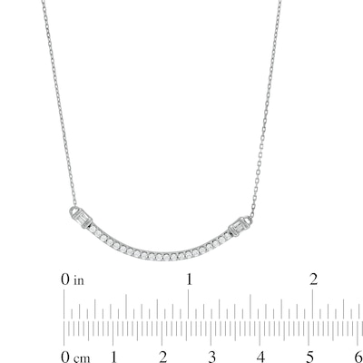 0.25 CT. T.W. Diamond Collar Curved Bar Necklace in 10K White Gold