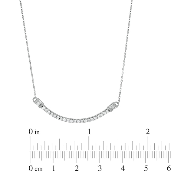 0.25 CT. T.W. Diamond Collar Curved Bar Necklace in 10K White Gold