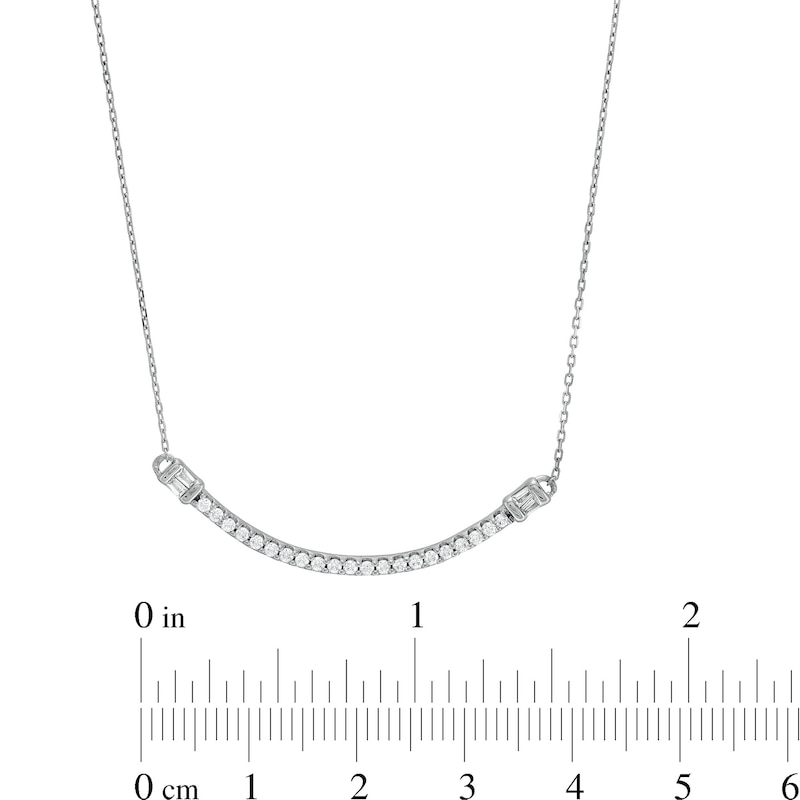 0.25 CT. T.W. Diamond Collar Curved Bar Necklace in 10K White Gold|Peoples Jewellers