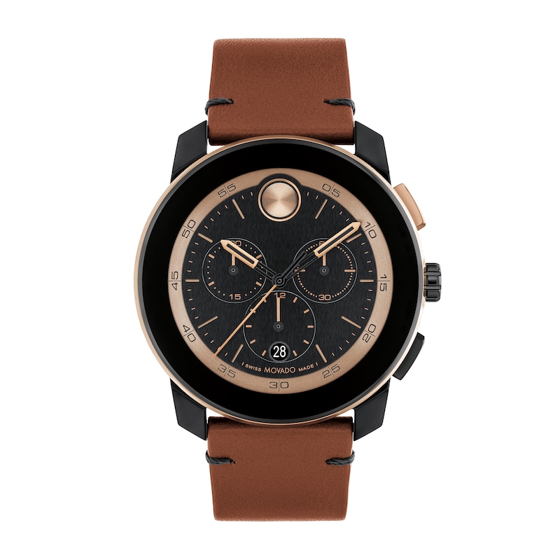 Main Image 1 of Men's Movado Bold® TR90 Brown Strap Watch with Black and Bronze-Tone Dial and Date Window (Model: 3601115)