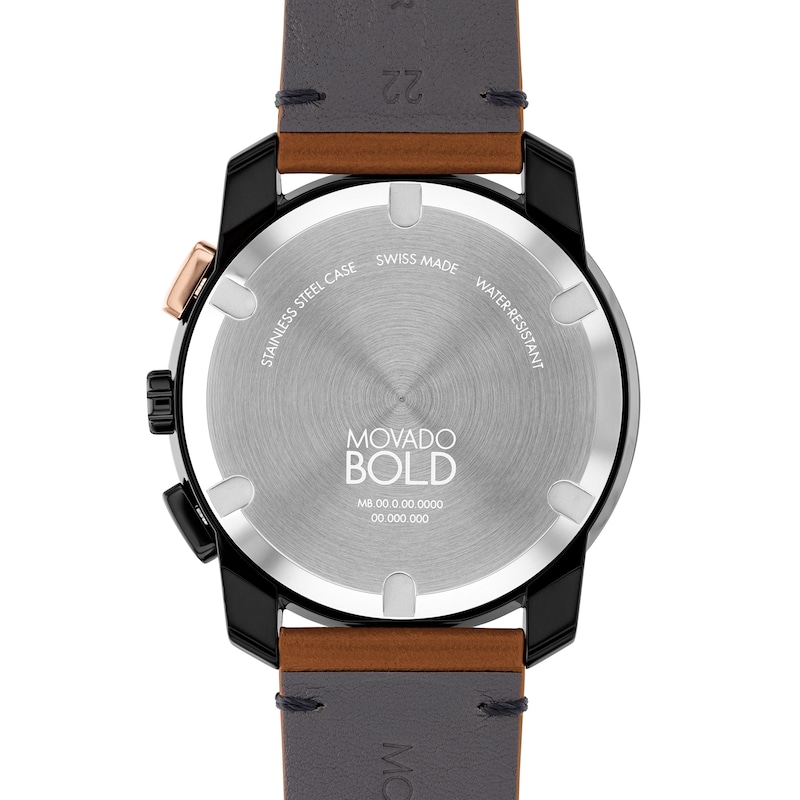 Main Image 3 of Men's Movado Bold® TR90 Brown Strap Watch with Black and Bronze-Tone Dial and Date Window (Model: 3601115)